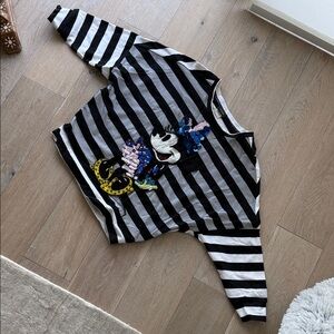 Pinko Black & White Striped Disney-Label Sweater